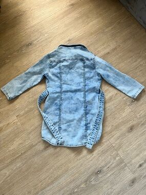 Light Wash Blue Denim Kids Jacket with Tie Belt